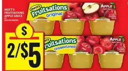 Food Basics MOTT'S FRUITSATIONS APPLE SAUCE offer