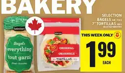Food Basics SELECTION BAGELS OR 7 TORTILLAS offer