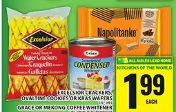 Food Basics EXCELSIOR CRACKERS, OVALTINE COOKIES OR KRAS WAFERS OR GRACE OR MEKONG COFFEE WHITENER offer