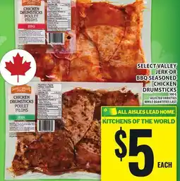 Food Basics SELECT VALLEY JERK OR BBQ SEASONED CHICKEN DRUMSTICKS offer