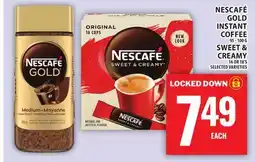 Food Basics NESCAFÉ GOLD INSTANT COFFEE OR SWEET & CREAMY offer