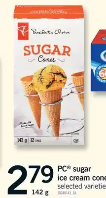 Fortinos PC SUGAR ICE CREAM CONES, 142 G offer