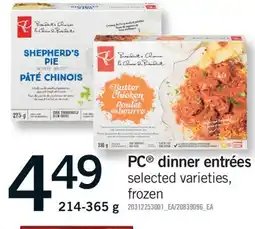 Fortinos PC DINNER ENTRÉES, 214-365 g offer