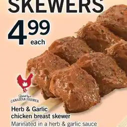 Fortinos HERB & GARLIC CHICKEN BREAST SKEWER offer