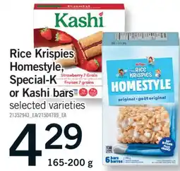 Fortinos RICE KRISPIES HOMESTYLE, SPECIAL-K OR KASHI BARS, 165-200 g offer