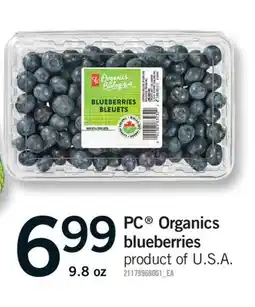 Fortinos PC ORGANICS BLUEBERRIES, 9.8 oz offer