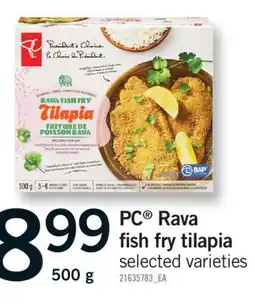 Fortinos PC RAVA FISH FRY TILAPIA, 500 g offer
