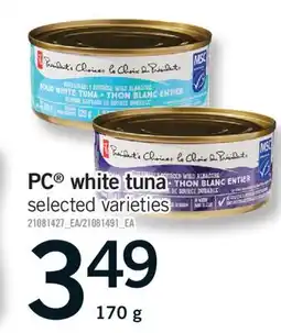 Fortinos PC WHITE TUNA, 170 g offer