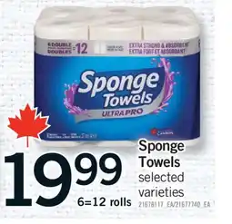 Fortinos SPONGE TOWELS, 6=12 ROLLS offer