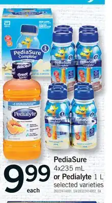 Fortinos PEDIASURE 4X235 ML OR PEDIALYTE 1 L offer