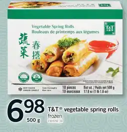 Fortinos T&T VEGETABLE SPRING ROLLS, 500 G offer
