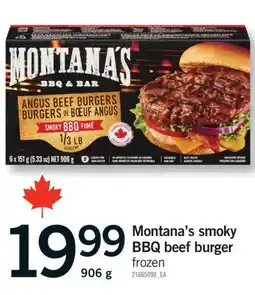 Fortinos MONTANA'S SMOKY BBQ BEEF BURGER, 906 G offer