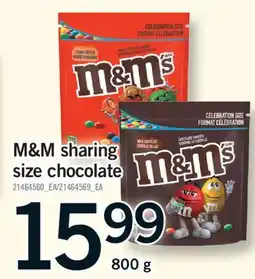 Fortinos M & M SHARING SIZE CHOCOLATE, 800 g offer
