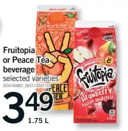 Fortinos FRUITOPIA OR PEACE TEA BEVERAGE, 1.75 L offer