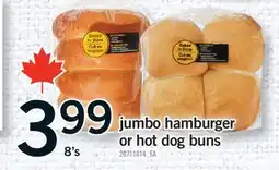 Fortinos JUMBO HAMBURGER OR HOT DOG BUNS, 8's offer