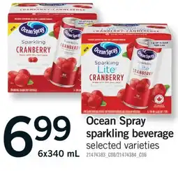 Fortinos OCEAN SPRAY SPARKLING BEVERAGE, 6x340 mL offer