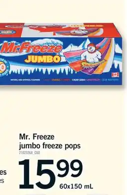 Fortinos MR. FREEZE JUMBO FREEZE POPS, 60X150 ML offer
