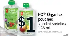 Fortinos PC ORGANICS POUCHES, 128 ML offer