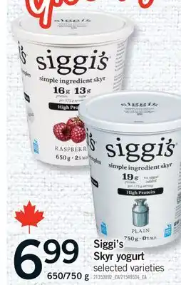 Fortinos SIGGI'S SKYR YOGURT, 650/750 g offer