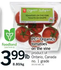 Fortinos ORGANICS TOMATOES ON THE VINE offer