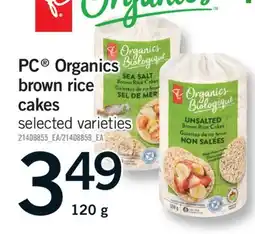 Fortinos PC ORGANICS BROWN RICE CAKES, 120 g offer