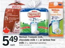 Fortinos NEILSON TRUTASTE MILK, CHOCOLATE MILK, 4 L OR LACTOSE FREE MILK, 2 L offer