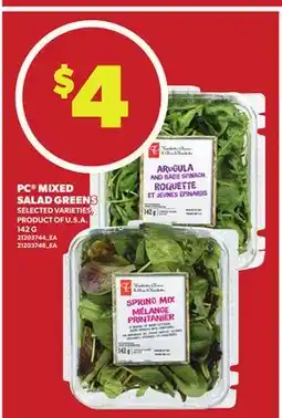 Loblaws PC MIXED SALAD GREENS, 142 G offer