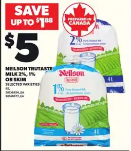 Loblaws NEILSON TRUTASTE MILK 2%, 1% OR SKIM, 4L offer