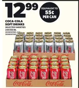 Loblaws COCA-COLA SOFT DRINKS, 24X355 ML offer