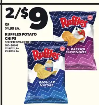 Loblaws RUFFLES POTATO CHIPS, 180-200 G offer