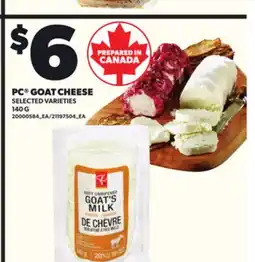 Loblaws PC GOAT CHEESE, 140 G offer