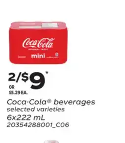 Loblaws COCA-COLA BEVERAGES, 6X222 ML offer