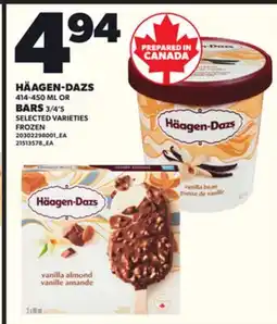Loblaws HAAGEN-DAZS 414-450 ML OR BARS 3/4'S offer