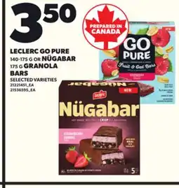 Loblaws LECLERC GO PURE 140-175 G OR NÜGABAR, 175 G GRANOLA BARS offer