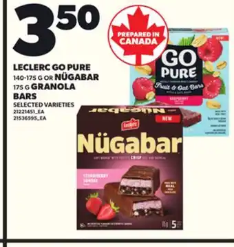 Loblaws LECLERC GO PURE 140-175 G OR NÜGABAR, 175 G GRANOLA BARS offer