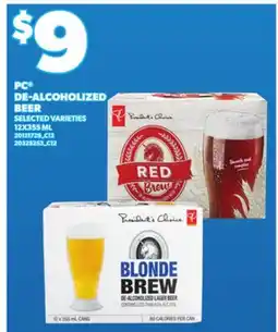 Loblaws PC DE-ALCOHOLIZED BEER, 12X355 ML offer