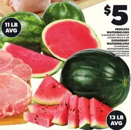 Loblaws SEEDLESS WATERMELONS, 11 LB AVERAGE, SUGARBABY WATERMELONS, 13 LB AVERAGE offer