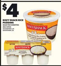 Loblaws KOZY SHACK RICE PUDDING, 452-678 G offer