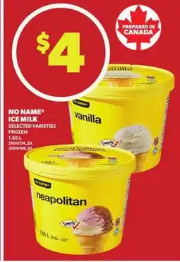Loblaws NO NAME ICE MILK, 1.65 L offer