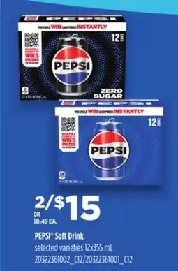 Loblaws PEPSI SOFT DRINK, 12x355 mL offer