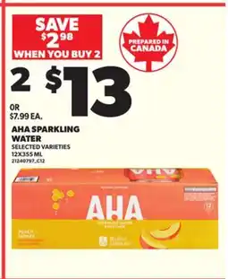 Loblaws AHA SPARKLING WATER, 12X355 ML offer