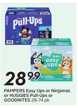 Sobeys PAMPERS Easy Ups or Ninjamas or HUGGIES Pull-Ups or GOODNITES offer