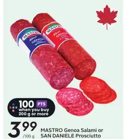Sobeys MASTRO Genoa Salami or SAN DANIELE offer