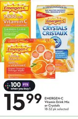 Sobeys EMERGEN-C Vitamin Drink Mix or Crystals offer