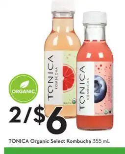 Sobeys TONICA Organic Select Kombucha offer