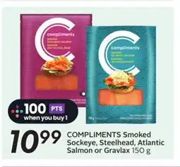 Sobeys COMPLIMENTS Smoked Sockeye, Steelhead, Atlantic Salmon or Gravlax offer