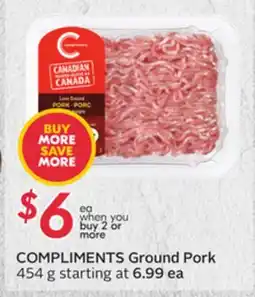 Sobeys COMPLIMENTS Ground Pork offer