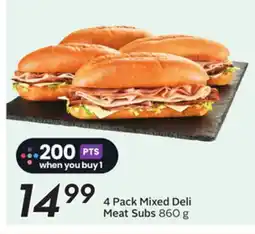 Sobeys 4 Pack Mixed Deli Meat Subs offer