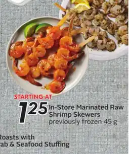 Sobeys Marinated Raw Shrimp Skewers offer