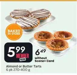 Sobeys Almond or Butter Tarts offer